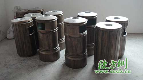  古意盎然，韶關(guān)園林仿銅玻璃鋼垃圾桶